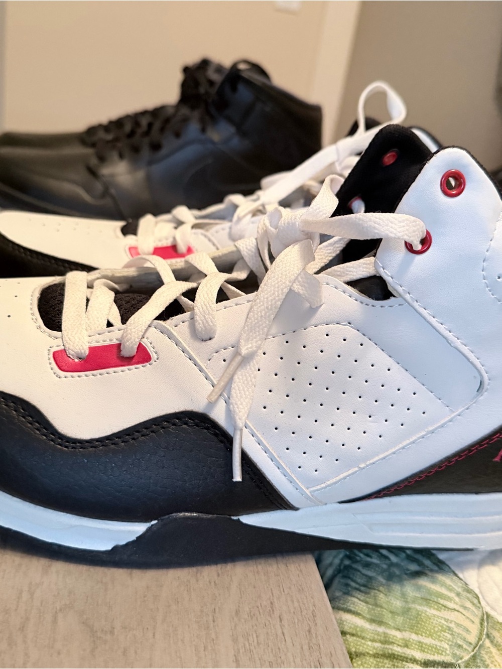 And1 White Black Sneakers with Pink Accents